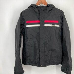 Burton Women's Snowboard Ski Jacket Sz S Black with Pink White Reflector Stripes